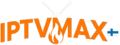 IPTVMAX-logo — oranssina hohtava neonmuotoilu, liekki kirjaimen sisällä, valkoinen antenni yläpuolella ja pieni Suomen lippu oikealla, edustaen laadukasta suomalaista IPTV-palvelua.