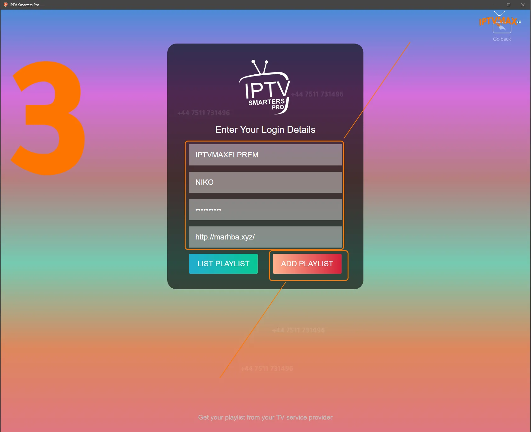IPTV Smarters Pro login