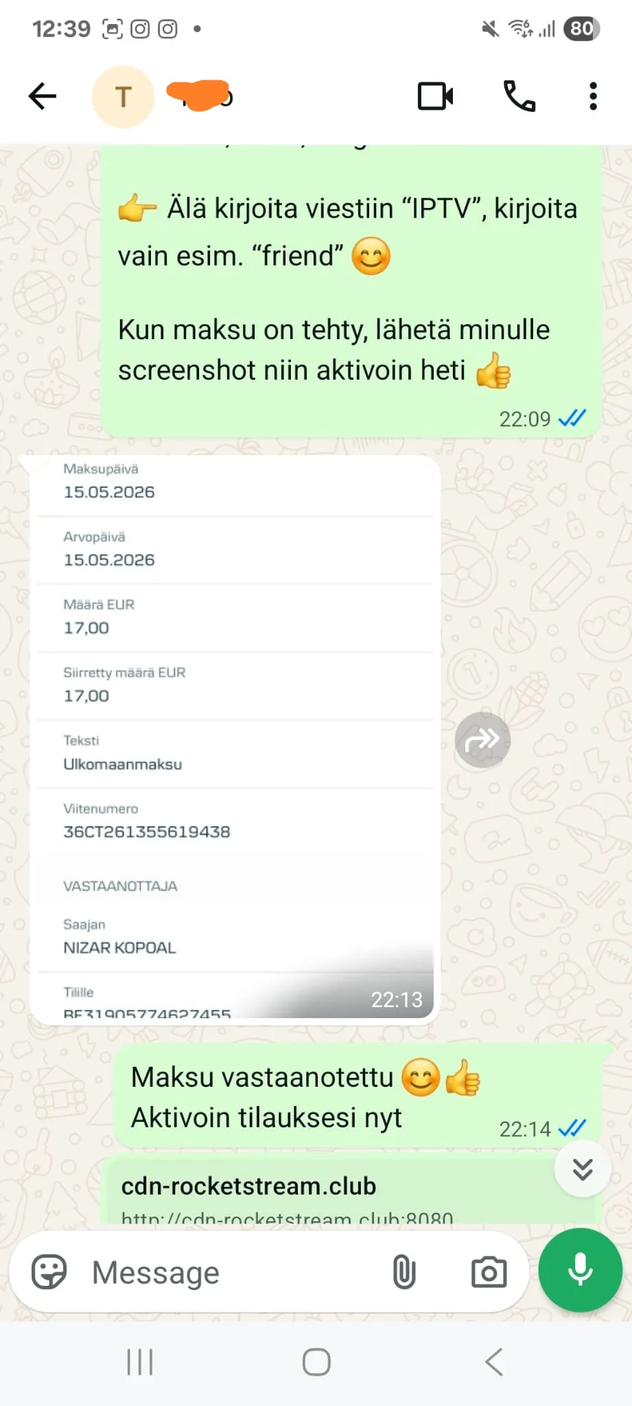 IPTV palvelu Suomessa palaute WhatsApp