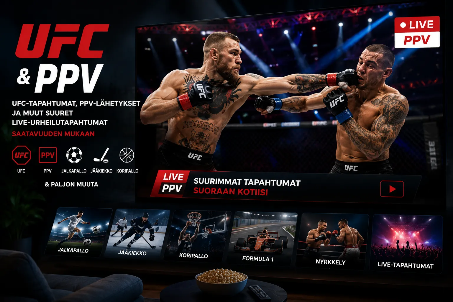 Illustration of combat sports and pay-per-view live events